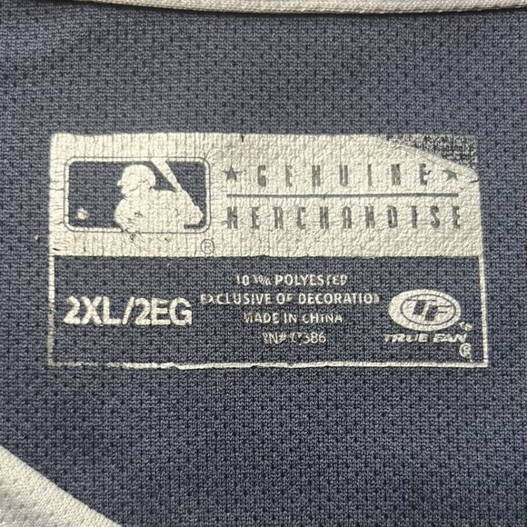 Cleveland Indians TShirt Mens 2XL Blue Gray MLB Short Sleeves - Picture 8 of 10